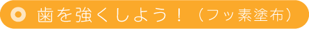 歯を強くしよう！（フッ素塗布）